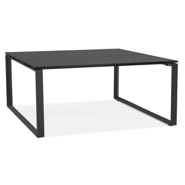 Bureau BENCH table de réunion moderne en bois (140x140 cm) LOLAN (noir)