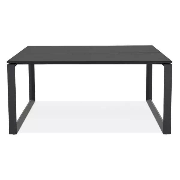 Bureau BENCH table de réunion moderne en bois (140x140 cm) LOLAN (noir)