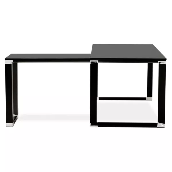 Bureau d'angle design en bois (200x200 cm) CORPORATE - Angle réversible (noir)