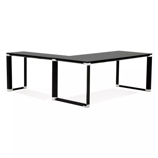 Bureau d'angle design en bois (200x200 cm) CORPORATE - Angle réversible (noir)