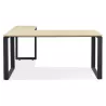 Design corner desk in wood black feet (160x170 cm) OSSIAN (natural finish) to associate with Contemporary Design Leather Desk