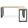 Design corner desk in wood black feet (160x170 cm) OSSIAN (natural finish) to associate with Scandinavian Contemporary Design Of