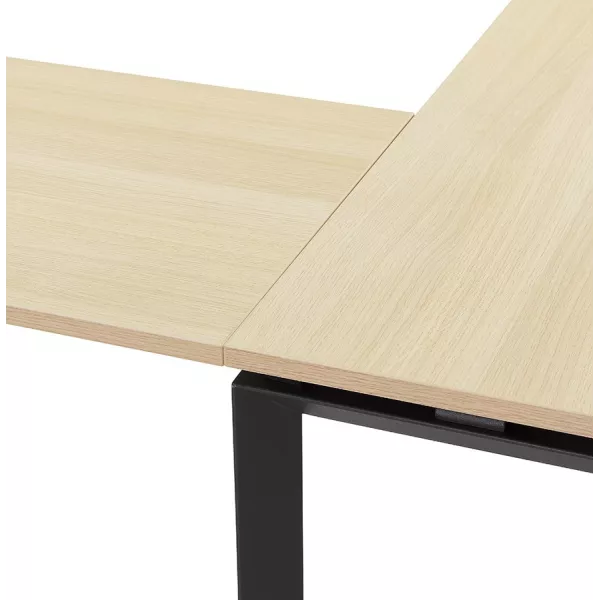 Design corner desk in wood black feet (160x170 cm) OSSIAN (natural finish) to associate with Contemporary Design Office Design F