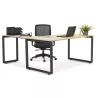 Design corner desk in wood black feet (160x170 cm) OSSIAN (natural finish) to associate with Vintage Contemporary Design Desk Fo