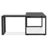 Bureau droit design en bois pieds noirs (160x170 cm) OSSIAN (finition noir)