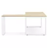 Bureau d'angle design en bois pieds blancs (160x170 cm) OSSIAN (finition naturel) à associer à Bureau Design Contemporain Confor