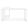 Bureau d'angle design en bois pieds blancs (160x170 cm) OSSIAN (finition blanc) à associer à Bureau Design Contemporain Scandina