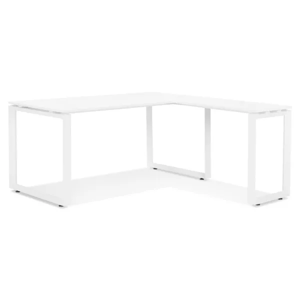 Design corner desk in wood white feet (160x170 cm) OSSIAN (white finish) to associate with Contemporary Design Desk In High Qual