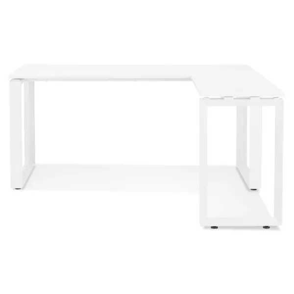 Design corner desk in wood white feet (160x170 cm) OSSIAN (white finish) to associate with Contemporary Industrial Design Desk I