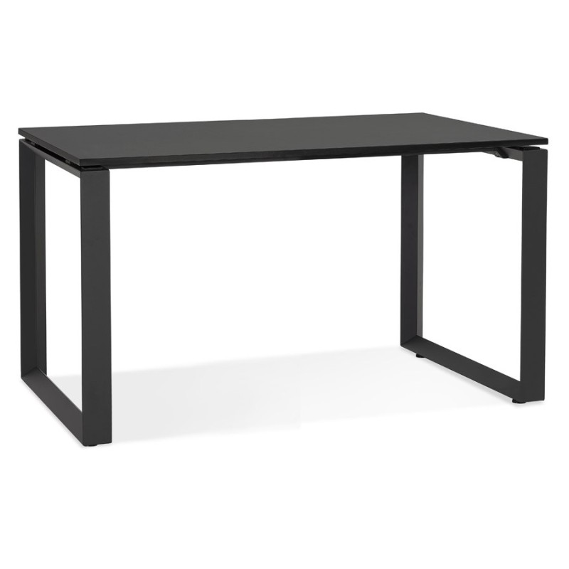 Bureau droit design en bois pieds noirs (60x120 cm) OSSIAN (finition noir)