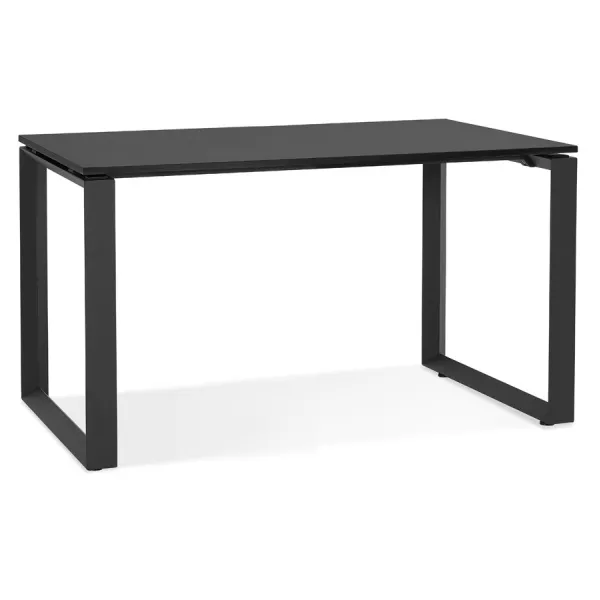 Bureau droit design en bois pieds noirs (60x120 cm) OSSIAN (finition noir)