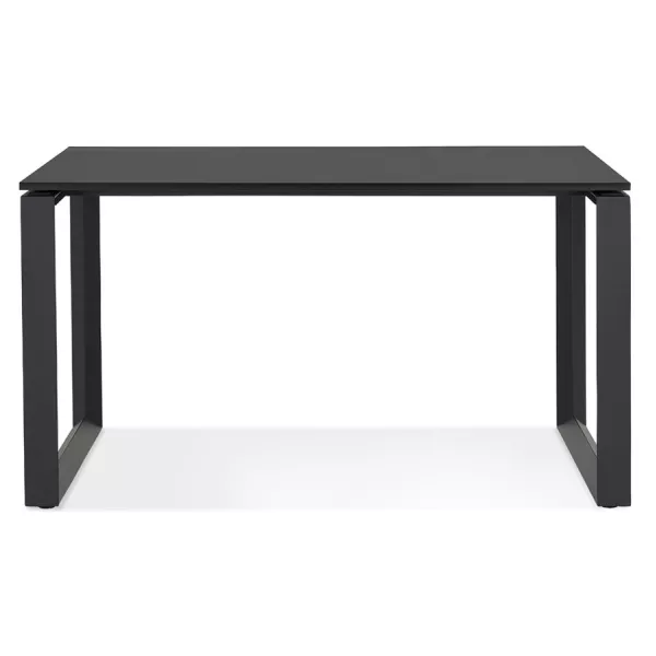 Bureau droit design en bois pieds noirs (60x120 cm) OSSIAN (finition noir)