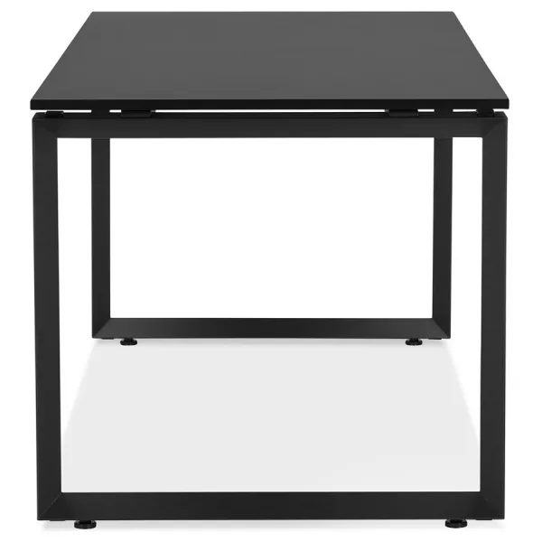 Bureau droit design en bois pieds noirs (60x120 cm) OSSIAN (finition noir)