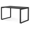 Bureau droit design en bois pieds noirs (60x120 cm) OSSIAN (finition noir)