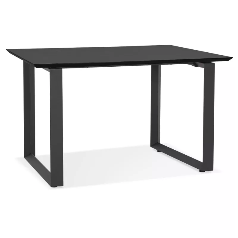 Bureau droit design en bois pieds noirs (70x130 cm) COBIE (finition noir)