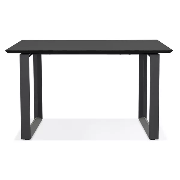 Bureau droit design en bois pieds noirs (70x130 cm) COBIE (finition noir)