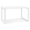 Bureau droit design en bois pieds blancs (60x120 cm) OSSIAN (finition blanc)