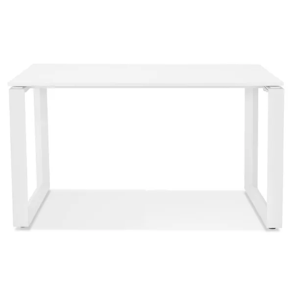 Bureau droit design en bois pieds blancs (60x120 cm) OSSIAN (finition blanc)