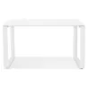 Bureau droit design en bois pieds blancs (60x120 cm) OSSIAN (finition blanc)