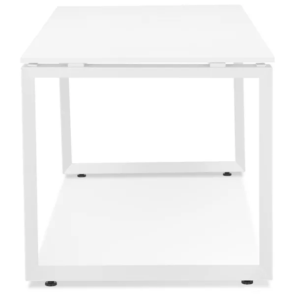 Bureau droit design en bois pieds blancs (60x120 cm) OSSIAN (finition blanc)