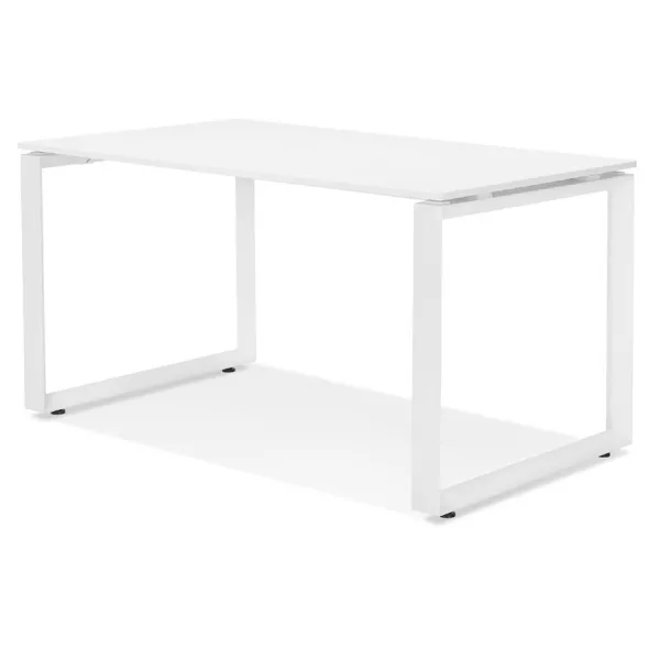 Bureau droit design en bois pieds blancs (60x120 cm) OSSIAN (finition blanc)