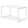 Bureau droit design en bois pieds blancs (60x120 cm) OSSIAN (finition blanc)