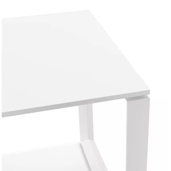 Bureau droit design en bois pieds blancs (60x120 cm) OSSIAN (finition blanc)