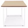 Bureau droit design en bois pieds blancs (70x130 cm) COBIE (finition naturel)