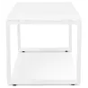 Bureau droit design en verre trempé pieds blancs (60x120 cm) OSSIAN (finition blanc)