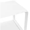 Bureau droit design en verre trempé pieds blancs (60x120 cm) OSSIAN (finition blanc)