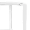 Bureau droit design en verre trempé pieds blancs (60x120 cm) OSSIAN (finition blanc)