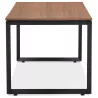 Bureau droit design en bois pieds noirs (80x160 cm) OSSIAN (finition noyer)