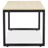 Bureau droit design en bois pieds noirs (80x160 cm) OSSIAN (finition naturel)