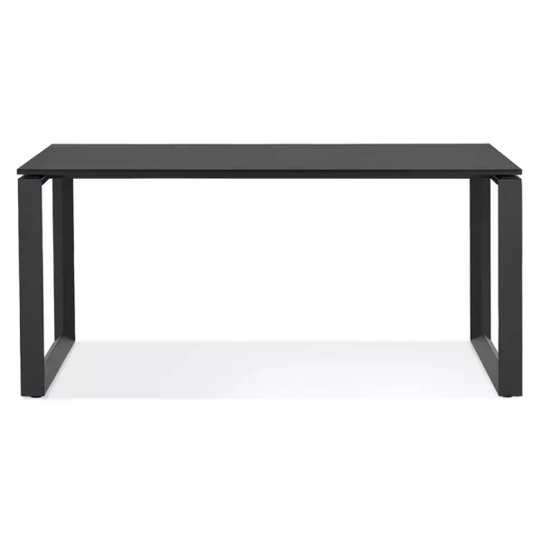 Bureau droit design en bois pieds noirs (60x120 cm) OSSIAN (finition noir)