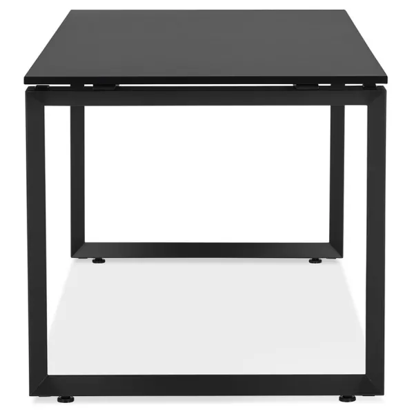 Bureau droit design en bois pieds noirs (60x120 cm) OSSIAN (finition noir)