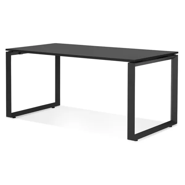 Bureau droit design en bois pieds noirs (60x120 cm) OSSIAN (finition noir)