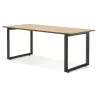 Bureau droit design en bois pieds noirs (90x180 cm) COBIE (finition naturel)