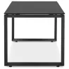 Bureau droit design en verre trempé pieds noirs (80x160 cm) OSSIAN (finition noir)