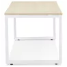 Bureau droit design en bois pieds blancs (80x160 cm) OSSIAN (finition naturel)