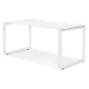 Bureau droit design en bois pieds blancs (80x160 cm) OSSIAN (finition blanc)