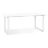 Bureau droit design en bois pieds blancs (90x180 cm) COBIE (finition blanc)