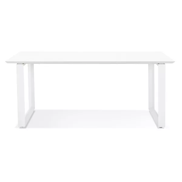 Bureau droit design en bois pieds blancs (90x180 cm) COBIE (finition blanc)