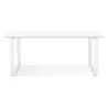 Bureau droit design en bois pieds blancs (90x180 cm) COBIE (finition blanc)