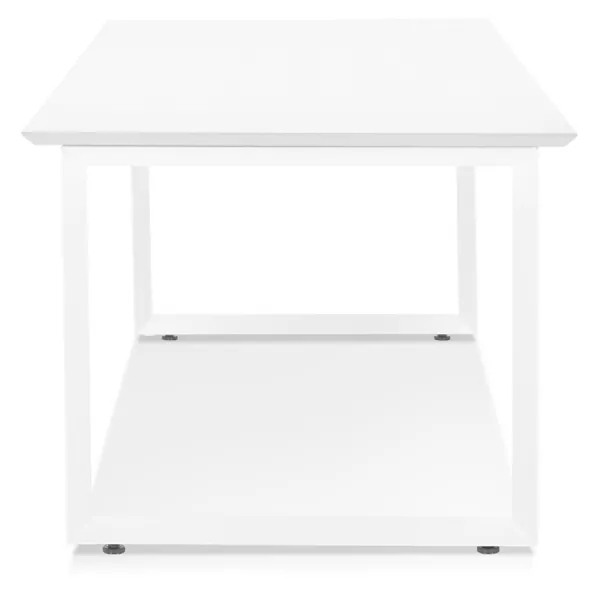 Bureau droit design en bois pieds blancs (90x180 cm) COBIE (finition blanc)