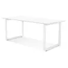 Bureau droit design en bois pieds blancs (90x180 cm) COBIE (finition blanc)