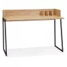 Bureau droit design en bois pieds noirs (62x120 cm) ELIOR (finition naturel)