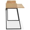 Bureau droit design en bois pieds noirs (62x120 cm) ELIOR (finition naturel)