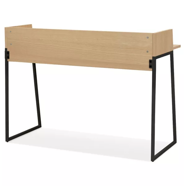 Bureau droit design en bois pieds noirs (62x120 cm) ELIOR (finition naturel)