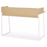 Bureau droit design en bois pieds blancs (62x120 cm) ELIOR (finition naturel)