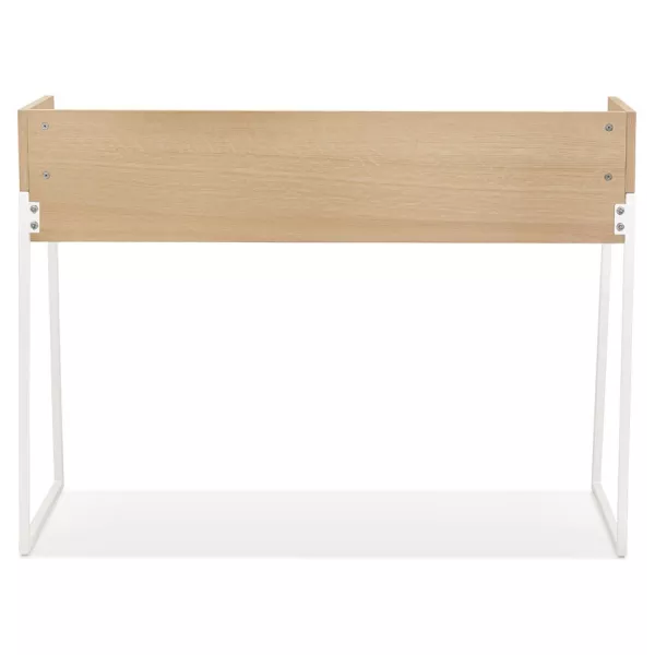 Bureau droit design en bois pieds blancs (62x120 cm) ELIOR (finition naturel)